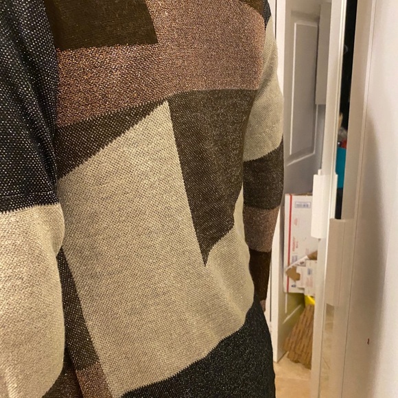 GoHANDKERCHIEF SHAWL COLLAR CARDIGAN SWEATER sz M - Picture 4 of 5